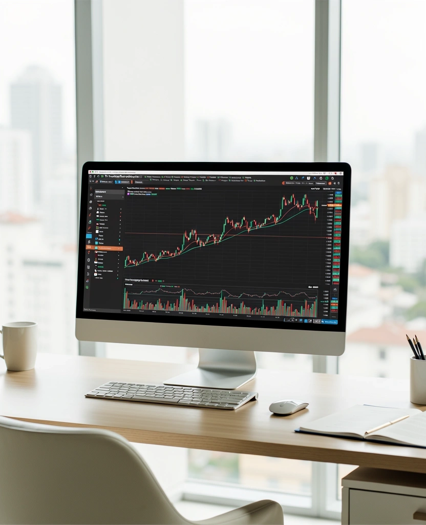 Ambiente de análise financeira e TradingView